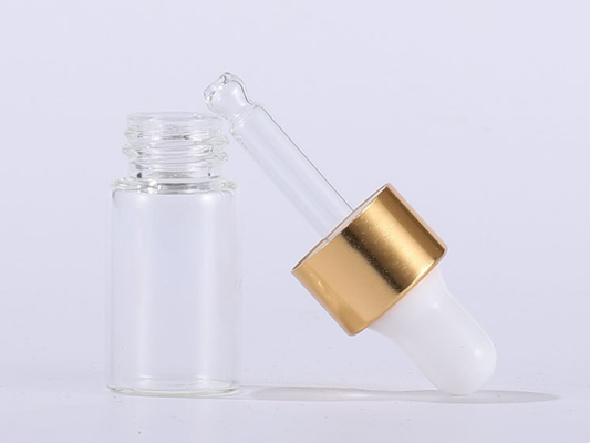 Transparent Rose Gold Glass Dropper Bottle 1ml 2ml 3ml 5ml Essential Oil Sample Trial