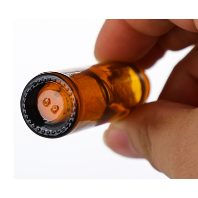 Stainless Steel Essential Oil Glass Roller Bottles 10 Ml Amber Screen Printing