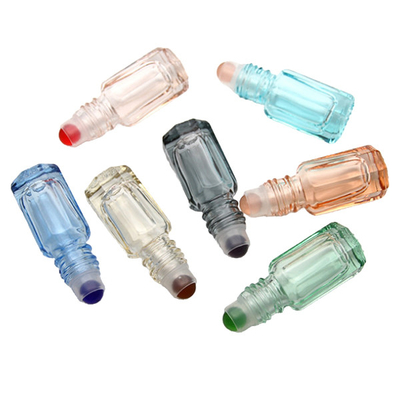 3ml Color Star Anise Wood Cover Plastic Cover Essential Oil Bottle With Glass Marbles