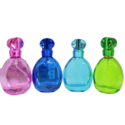 perfume bottle cheap recycled glass bottles black blue red pink green cap plastic and metal roll frog