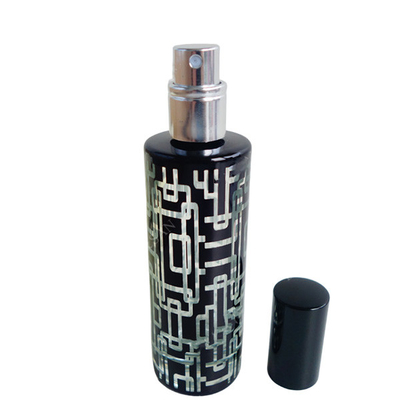 empty perfume spray bottle recycled glass bottles black blue red pink green cap plastic and metal roll frog
