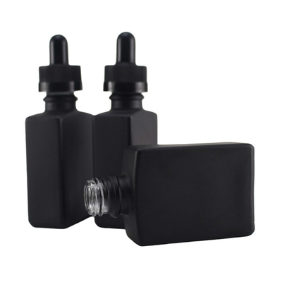 Matte Black Essential Oil Container Rectangular With Child Resistant Cap