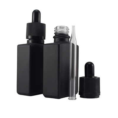 Matte Black Essential Oil Container Rectangular With Child Resistant Cap