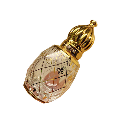 8ml Electroplating Carved Essential Oil Roller Bottle Perfume Packing Golden Crown Cover