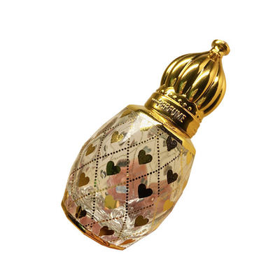 8ml Electroplating Carved Essential Oil Roller Bottle Perfume Packing Golden Crown Cover