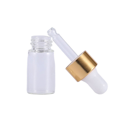 Transparent Rose Gold Glass Dropper Bottle 1ml 2ml 3ml 5ml Essential Oil Sample Trial