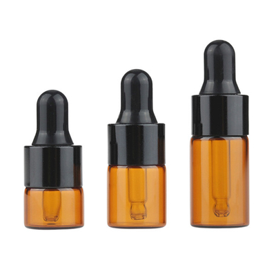Transparent Rose Gold Glass Dropper Bottle 1ml 2ml 3ml 5ml Essential Oil Sample Trial