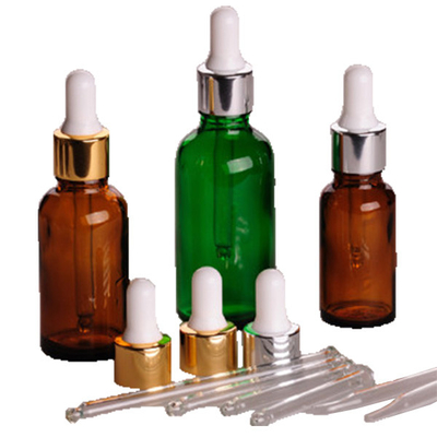 Cosmetics 50ml Brown Dropper Bottles With Childproof / Pilfer Proof Cap