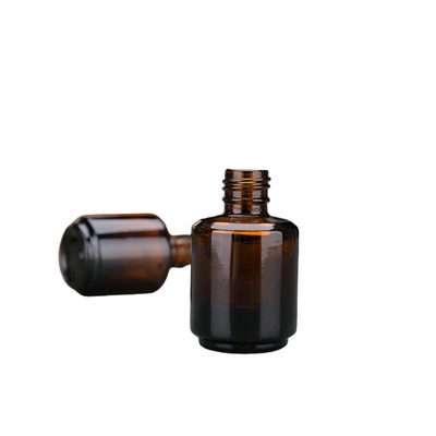 Amber 15ML Empty Glass Nail Polish Bottles With Brush And Cap