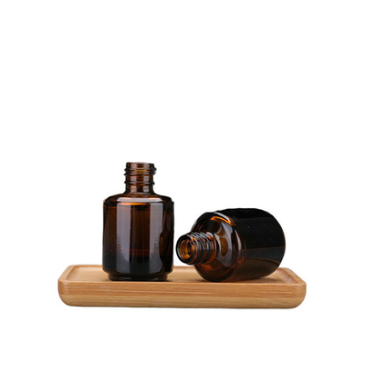 Amber 15ML Empty Glass Nail Polish Bottles With Brush And Cap