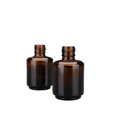 Amber 15ML Empty Glass Nail Polish Bottles With Brush And Cap