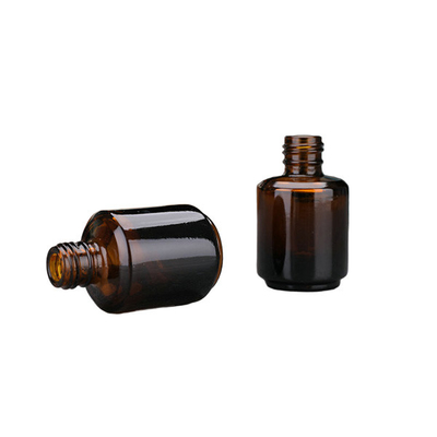 Amber 15ML Empty Glass Nail Polish Bottles With Brush And Cap