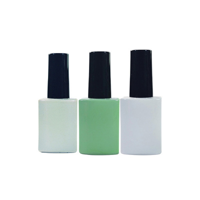 Round Shape Empty Glass Nail Polish Bottles , Black UV Gel Nail Polish Bottle