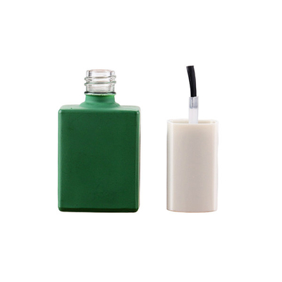 Green Glass Empty Fingernail Polish Bottles 12ml Screen Printing Surface