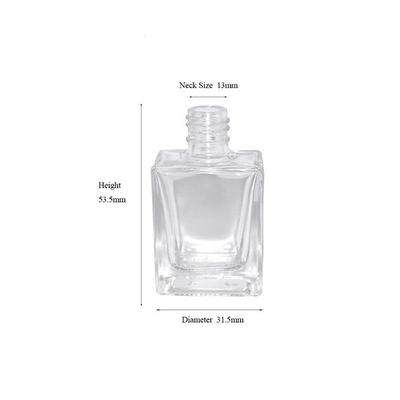 31.5mm Diameter Square Nail Polish Bottles 13ml Customized Color