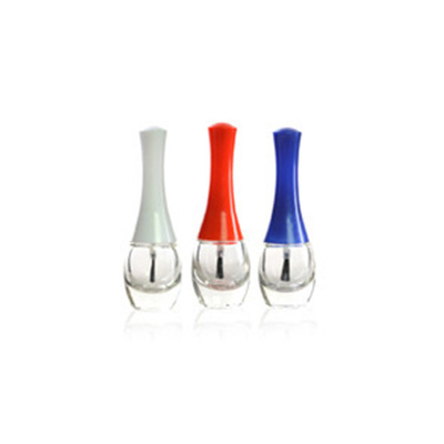 10ml Custom Made Nail Polish Bottles Plastic Red Blue White Caps With Brush