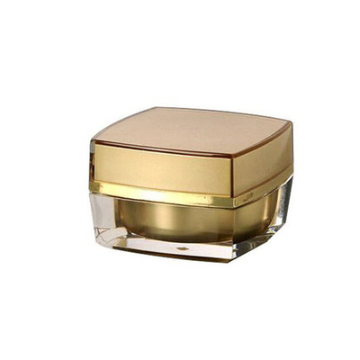 Plastic Gold Cosmetic Cream Jar , 15g 30g 50g Acrylic Square Cream Jar