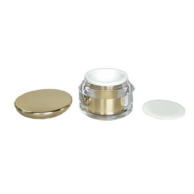 Silver / Golden Cosmetic Cream Jar , Empty Acrylic Round Cream Jar