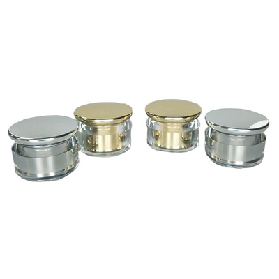 Silver / Golden Cosmetic Cream Jar , Empty Acrylic Round Cream Jar