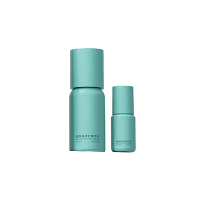 Refillable skincare bottle‌ opaque green skincare containers round shoulder PETG packaging