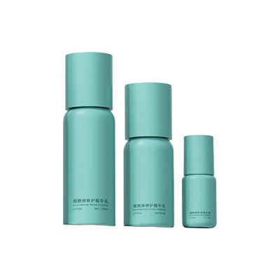 Refillable skincare bottle‌ opaque green skincare containers round shoulder PETG packaging