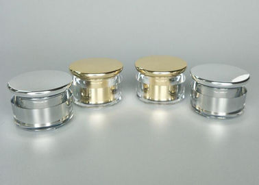 Silver / Golden Cosmetic Cream Jar , Empty Acrylic Round Cream Jar