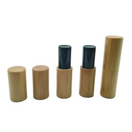 Natural Wooden Empty Bamboo Custom Lipstick Tubes Cosmetic Packaging