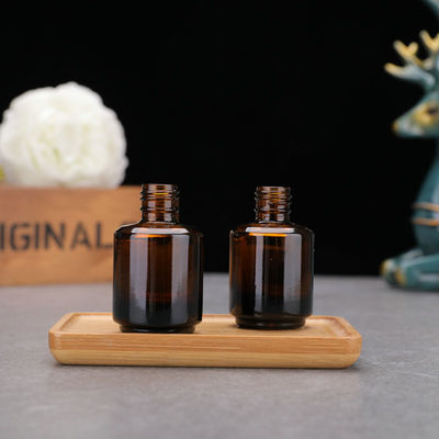 Amber 15ML Empty Glass Nail Polish Bottles With Brush And Cap