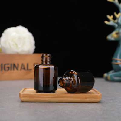 Amber 15ML Empty Glass Nail Polish Bottles With Brush And Cap