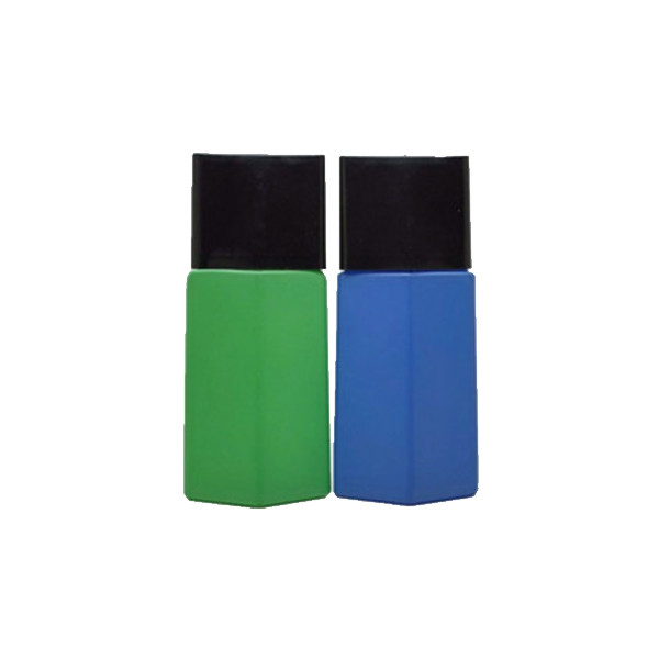 Special Shape Crystal Perfume Empty Glass Bottle Green And Blue Mactch Black Cap