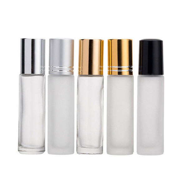 Easy Refill Essential Oil Glass Bottles 4ml - 10ml  Frost Clear For Cosmetic Packing