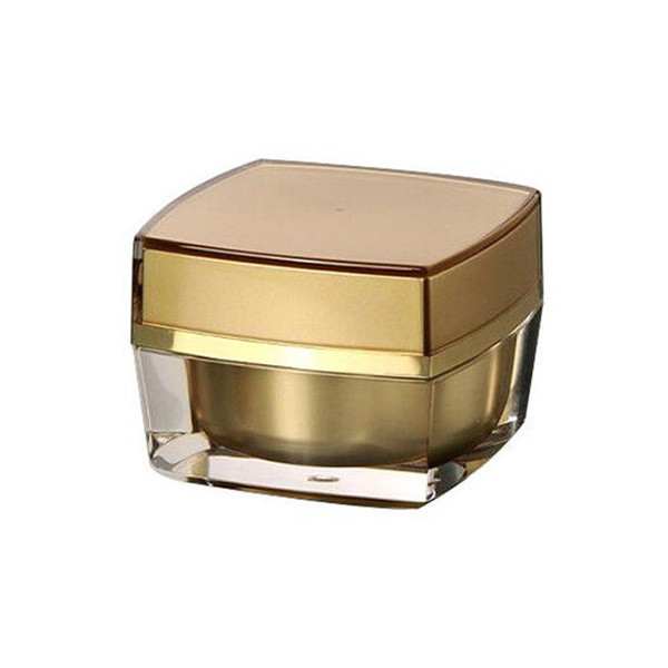 Plastic Gold Cosmetic Cream Jar , 15g 30g 50g Acrylic Square Cream Jar