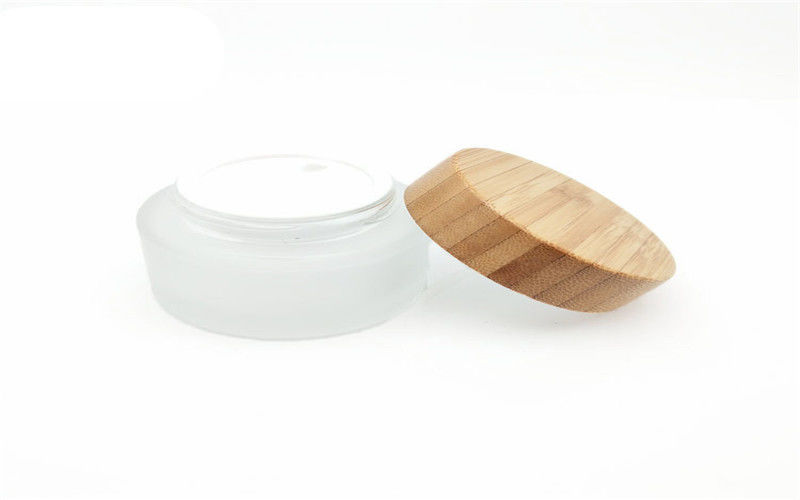 Custom Color 1.6oz Glass Honey Jar Matte Glass Honey Container with Bamboo Screw Top Lid
